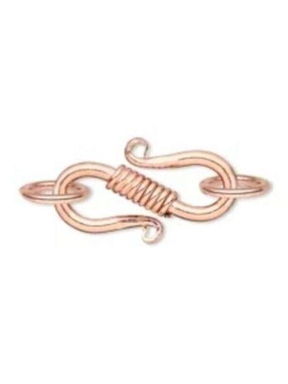 2 Solid Shiny India Copper S Hook Modernist Rope Clasps Necklace Findings